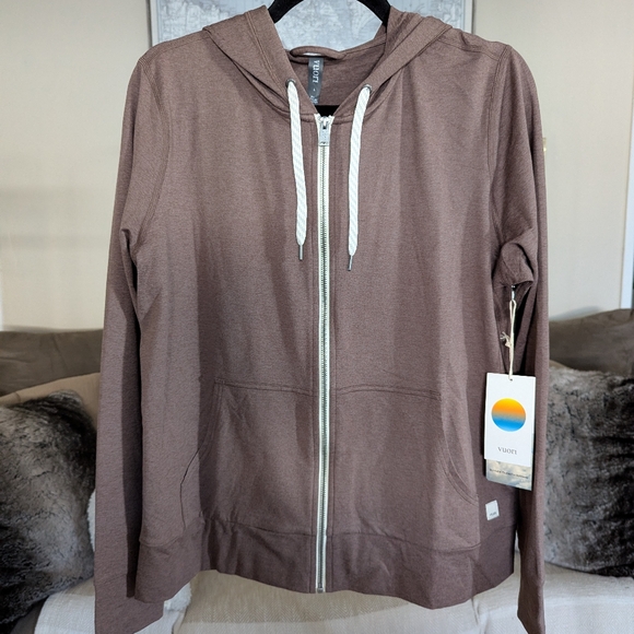 Vuori Fossil Heather Halo Performance Hoodie - Picture 1 of 4